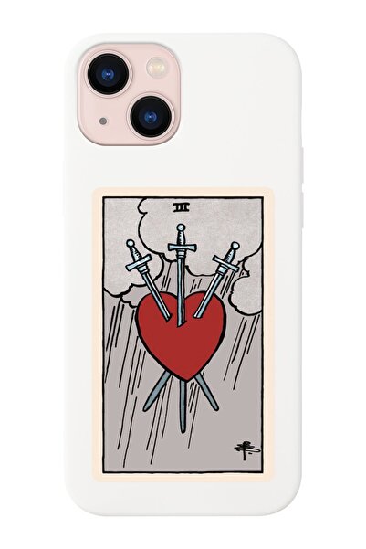 shoptocase حافظة هاتف آيفون 14 بلس متوافقة مع تاروت القلب مصممة من الجلد المد...