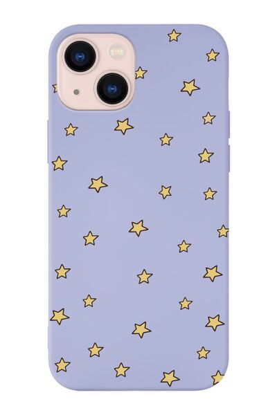 shoptocase حافظة هاتف من جلد الغزال بتصميم النجوم المتوافقة مع هاتف iPhone 14