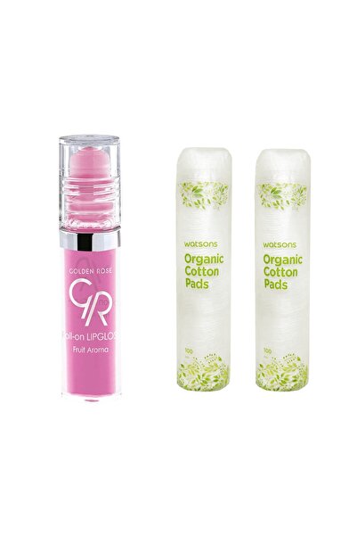 Golden Rose Çilek Lip Gloss + 2 X Watsons Organik Pamuk 100 Adet