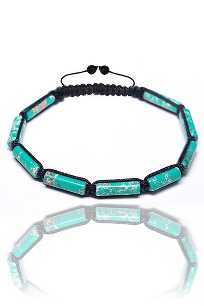 Tesbih Atölyesi Certified Turquoise Varisite Stone Natural Stone Bracelet