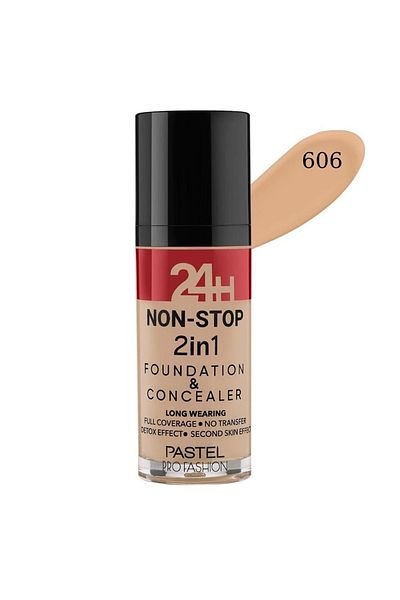 Pastel 24 H Non-stop 2 In 1 Foundation Concealer No:606