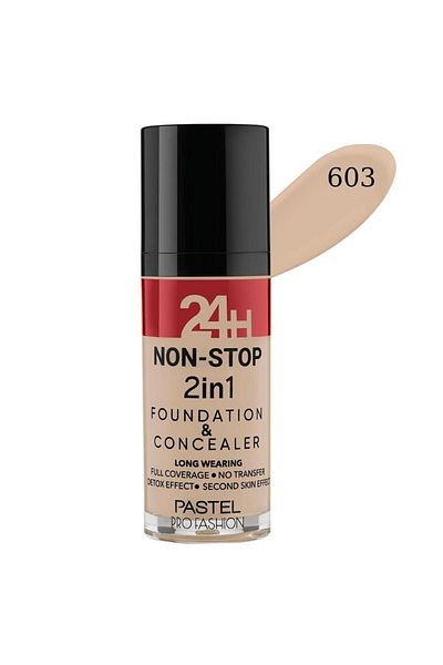 Pastel 24 H Non-stop 2 In 1 Foundation Concealer No:603