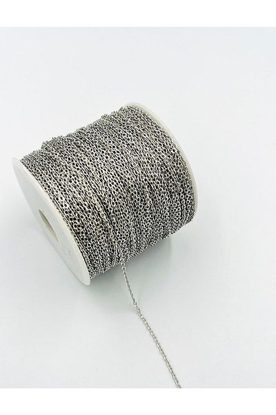 yiğit aksesuar Non Darkening Silver Plated Chain 10 Meters