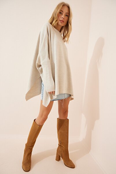 Happiness İstanbul Pullover - Beige - Oversize