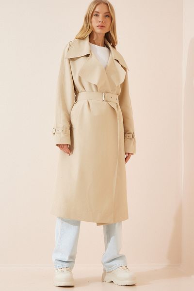 Happiness İstanbul Trenchcoat - Ecru - Zweireihig