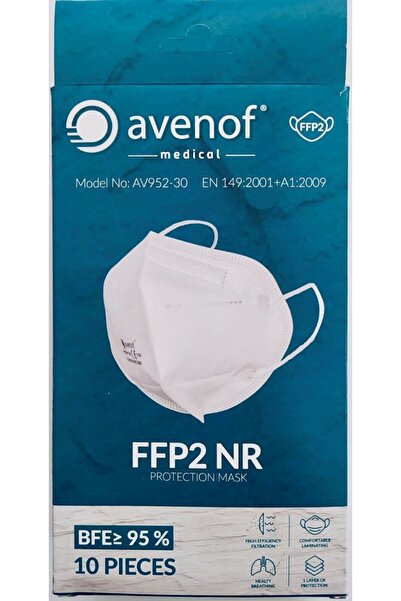 avenof Ffp2 10'lu X 6 Kutu / 60 Adet Beyaz N95 Maske