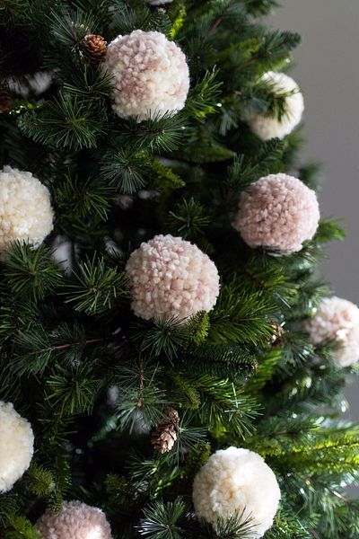 Emtory Home Ecru Snowball 6 Διακοσμητικά Χριστουγεννιάτικα Στολίδια