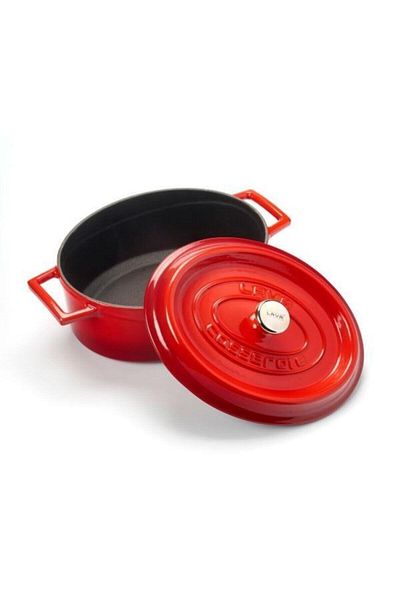Lava Red Oval Cast Iron 21x27 Cm Pot