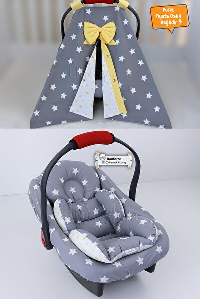 Umaybebek 3 Parça - Puset Örtüsü, Bel Destekli Puset Minderi, Puset Çarşafı, ...