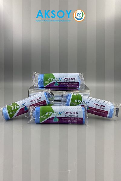 Ethex كيس قمامة متوسط الحجم 55x60 سم - 30 لتر 20 قطعة