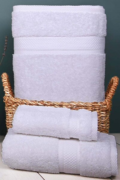 Arliva Home Terra Bukle Bordürlü 2lı Set Beyaz 33x33