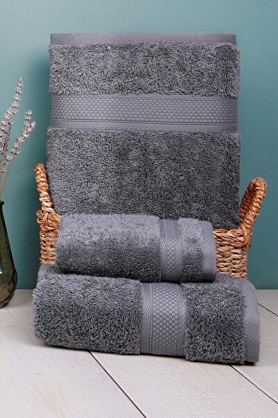 Arliva Home Terra Bukle Bordürlü 2lı Set Grı 33x33