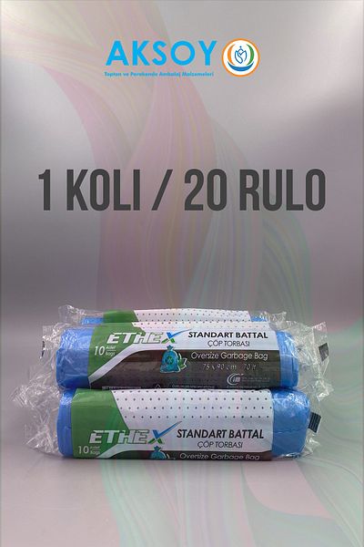 Ethex Standard Battal Garbage Bag 75x90cm 70 Lt 10 Pieces 1 Box 20 Rolls