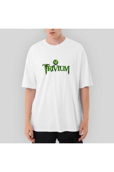 Z zepplin Tricou alb supradimensionat - Logo Trivium