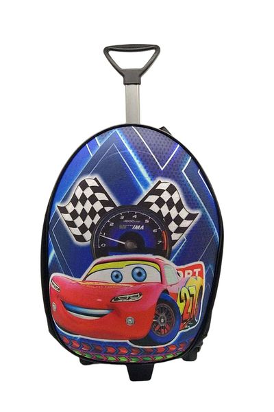 Shopiolog Lightning Mcqueen Printed Children's Kindergarten Backpack with Rickshaw