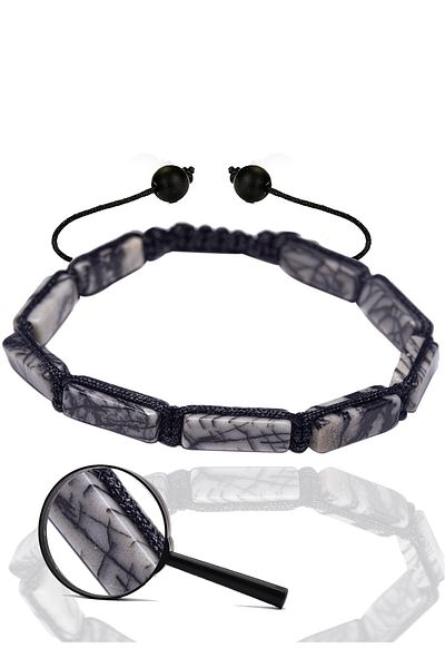 Tesbih Atölyesi Certified Map Jasper Stone Natural Stone Bracelet