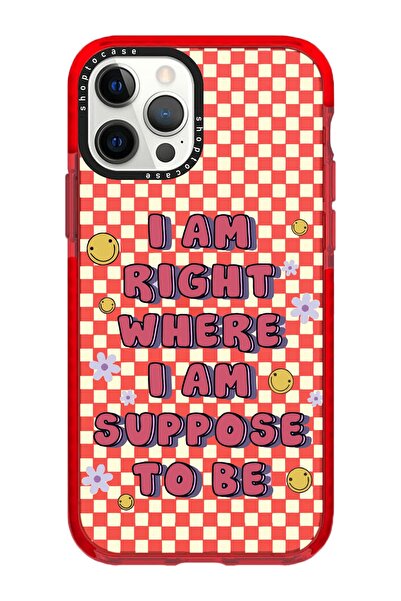 shoptocase Iphone 13 Pro Uyumlu Kırmızı Impact Dama Smile Tasarımlı Telefon K...