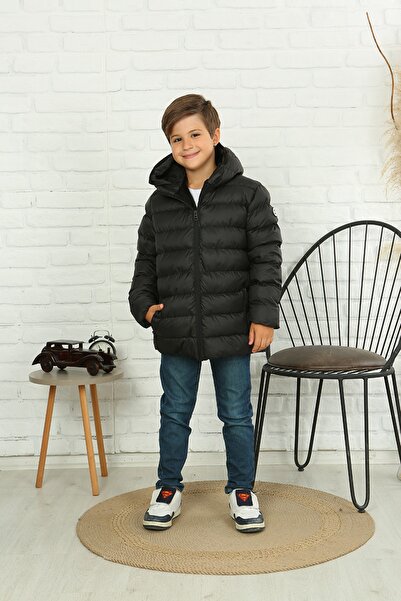 PIQUE Erkek Çocuk Kürk Astarlı Kapüşonlu Şişme Mont Ivanboy