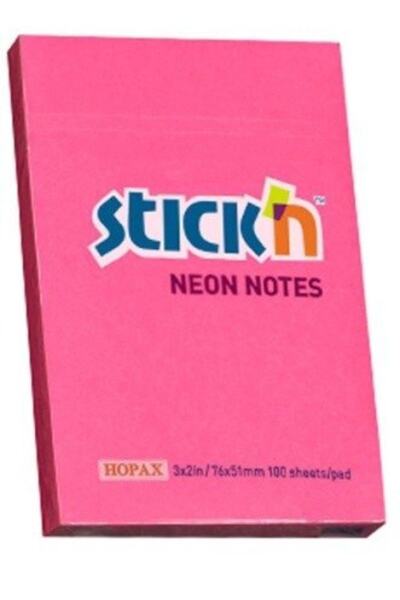 Gıpta Hopax Stickn لاصق - ورق ملاحظات وردي فسفوري 12 cob 100 Yp 76x51 21161