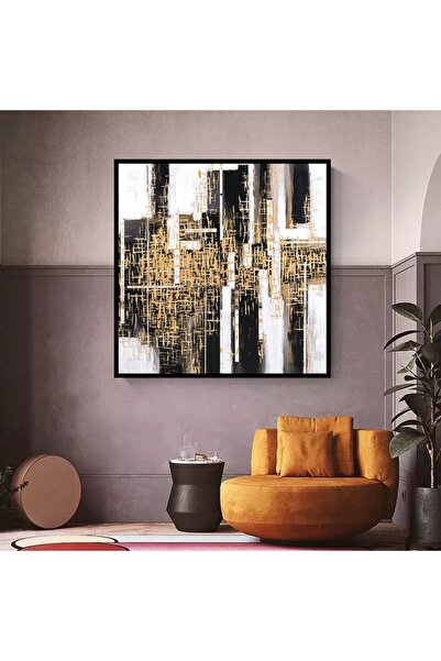 Markazip Siyah Metal Çerçeveli Kanvas Tablo 90x90cm Kod: Lk395-k-s