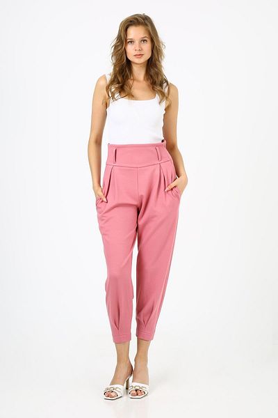 ALEXANDERGARDI Women's Pink High Waist Pleated Pants