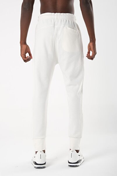 CLIPMAN Ανδρικό φούτερ Slim Fit με ελαστικά πόδια Λευκό