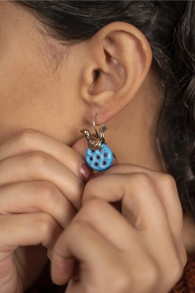 Gümüşhanesi Süryani Nazar Boncuklu Küpe