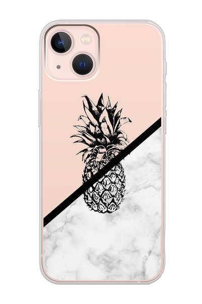Spoyi iPhone 14 Pineapple Design Transparent Silicone Phone Case