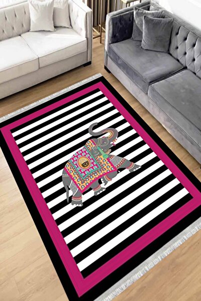 Motto Rug Store Eko Dijital Baskı Yıkanabilir Kaymaz Taban Dekoratif Salon Ha...