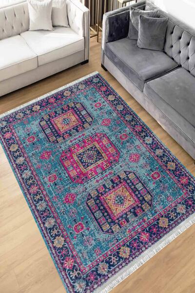 Motto Rug Store Eko Dijital Baskı Yıkanabilir Kaymaz Taban Dekoratif Salon Ha...