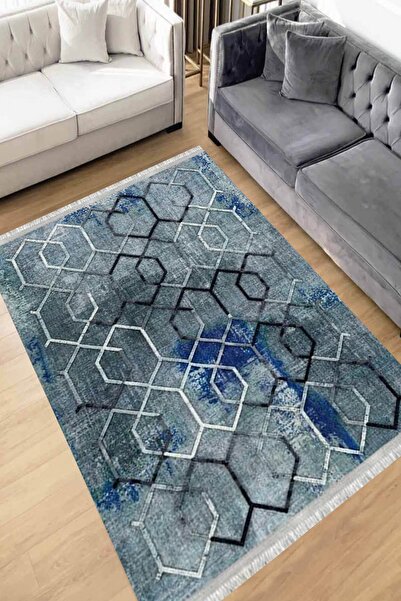 Motto Rug Store Eko Dijital Baskı Yıkanabilir Kaymaz Taban Dekoratif Salon Ha...