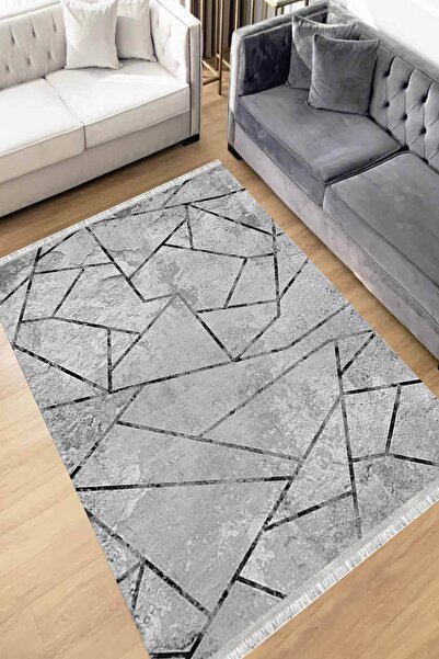 Motto Rug Store Eko Dijital Baskı Yıkanabilir Kaymaz Taban Dekoratif Salon Ha...