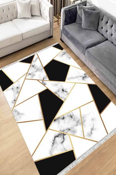 Motto Rug Store Eko Dijital Baskı Yıkanabilir Kaymaz Taban Dekoratif Salon Ha...