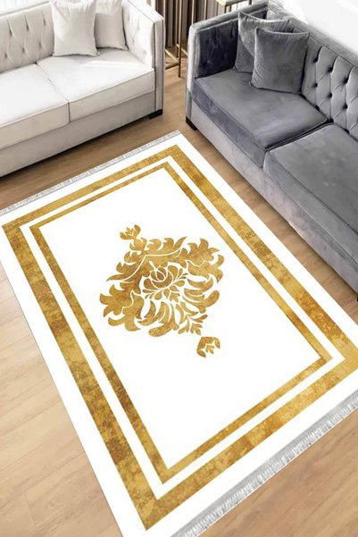 Motto Rug Store Eko Dijital Baskı Yıkanabilir Kaymaz Taban Dekoratif Salon Ha...