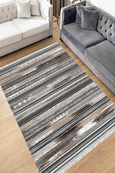 Motto Rug Store Eko Dijital Baskı Yıkanabilir Kaymaz Taban Dekoratif Salon Ha...
