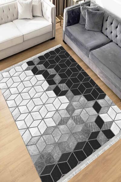Motto Rug Store Eko Dijital Baskı Yıkanabilir Kaymaz Taban Dekoratif Salon Ha...