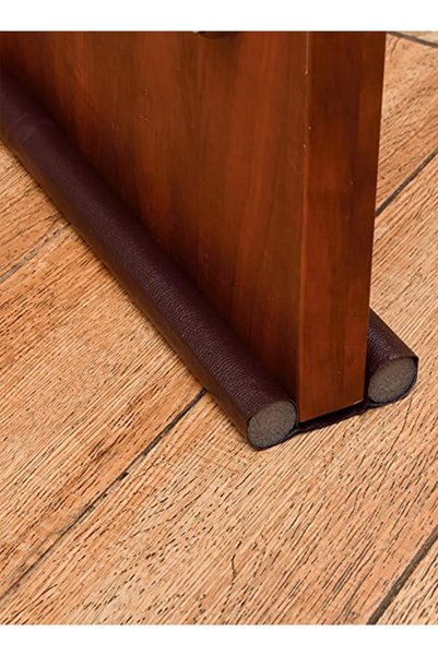 minufco 3 Pieces Brown Double-Sided Under-Door Wind Cold and Insect Preventing Thermal Insulation Sponge