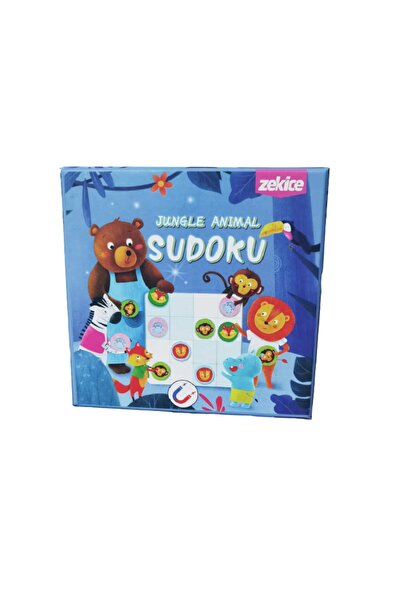 Zekice Orman Hayvanlarıyla Sudoku Oyunu-jungle Animal Sudoku-çocuklar Için Eğ...