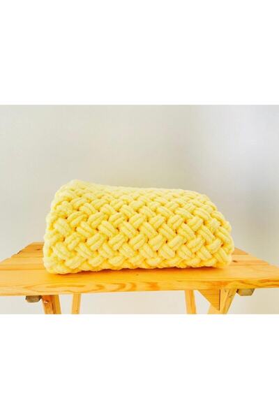 PufyHome Puffy Home Puffy Hand Knitted Baby Blanket Yellow