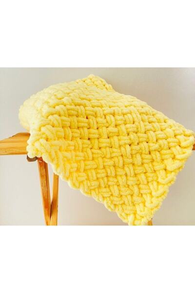 PufyHome Puffy Home Puffy Hand Knitted Baby Blanket Yellow
