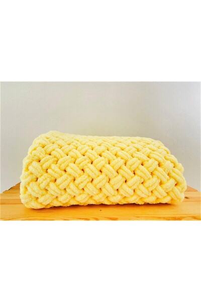 PufyHome Puffy Home Puffy Hand Knitted Baby Blanket Yellow