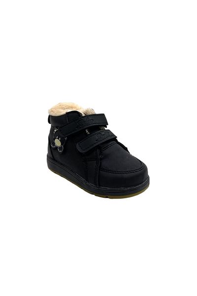 Liger Βρεφικά μποτάκια Unisex Μαύρη Γούνα Άνετη Σόλα 21 25