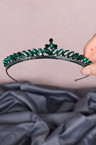 VTM Taşlı Taç Ince Mekik Taşlı Gelin Kına Tacı Accesoriu pentru păr – Taç