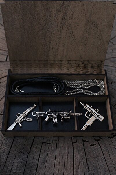 Dukkanka Κολιέ με σχοινί και αλυσίδα με ξύλινη ειδική συσκευασία δώρου