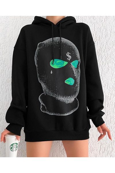 Machetta Hanorac cu glugă cu imprimeu cu mască unisex de design