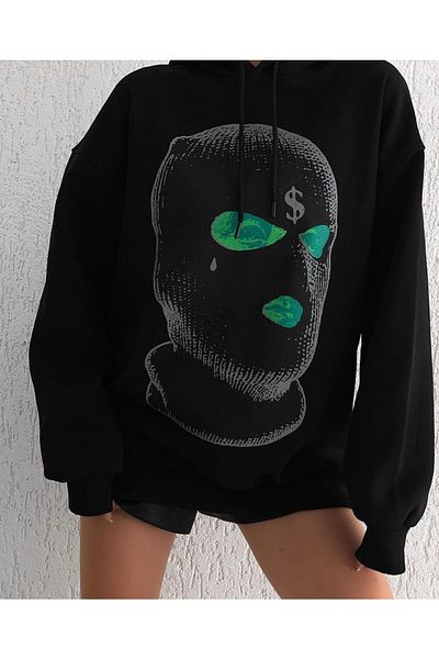 Machetta Hanorac cu glugă cu imprimeu cu mască unisex de design