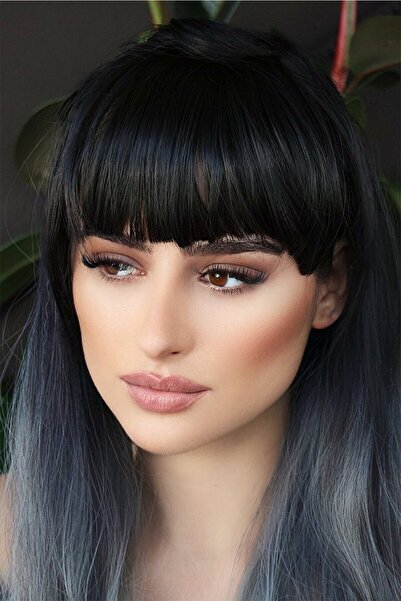 AKOLİFE Takma Kahkül Siyah Saç Perçem