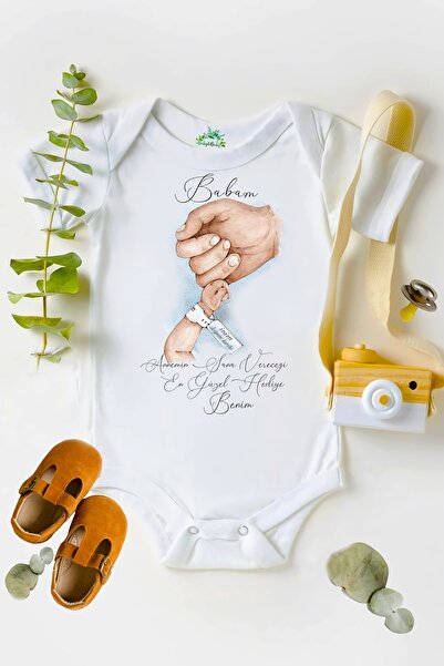 Baby&Baby Babam Annemin En Güzel Hediyesi Benim Pamuklu Organik Baskılı Unise...
