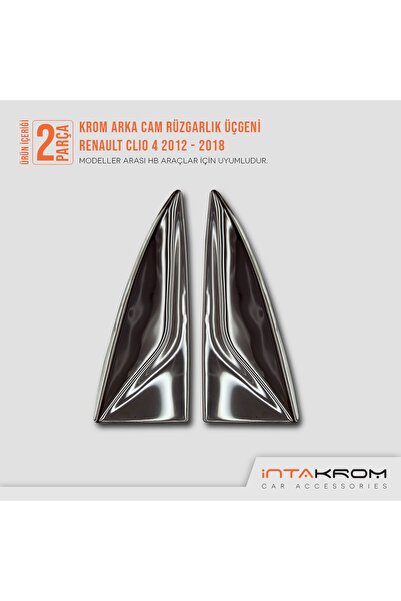 İntachrom Renault Clio 4 Krom Cam Rüzgarlık Üçgeni 2 Parça - 2012-2018