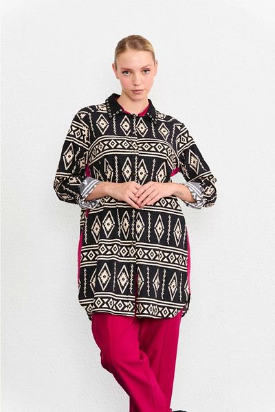 FUAT GÜRSEN F.gürsen YK Bird Eyed Tunic 7300 - Black